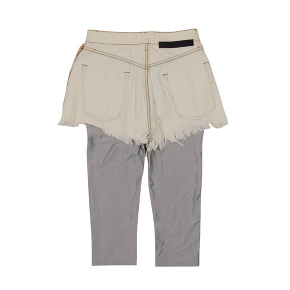 UNRAVEL PROJECT White Reverse Shorts Layered Stretch Leggings Size 24 $665 - Picture 4 of 6